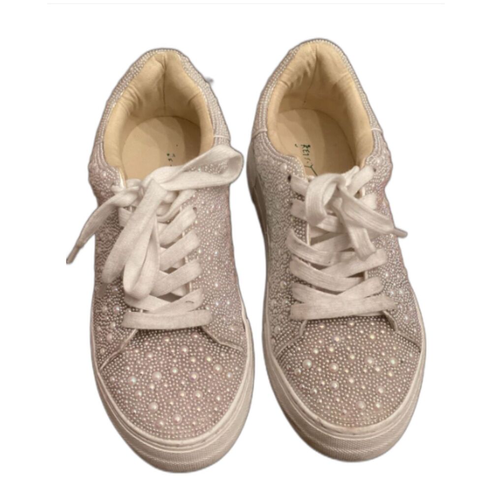 Betsey Johnson Suton Highwall Bling Platform Sneaker size 8